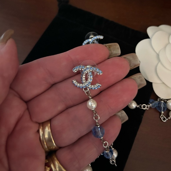 Authentic Chanel Crystal Earrings - Picture 2 of 8